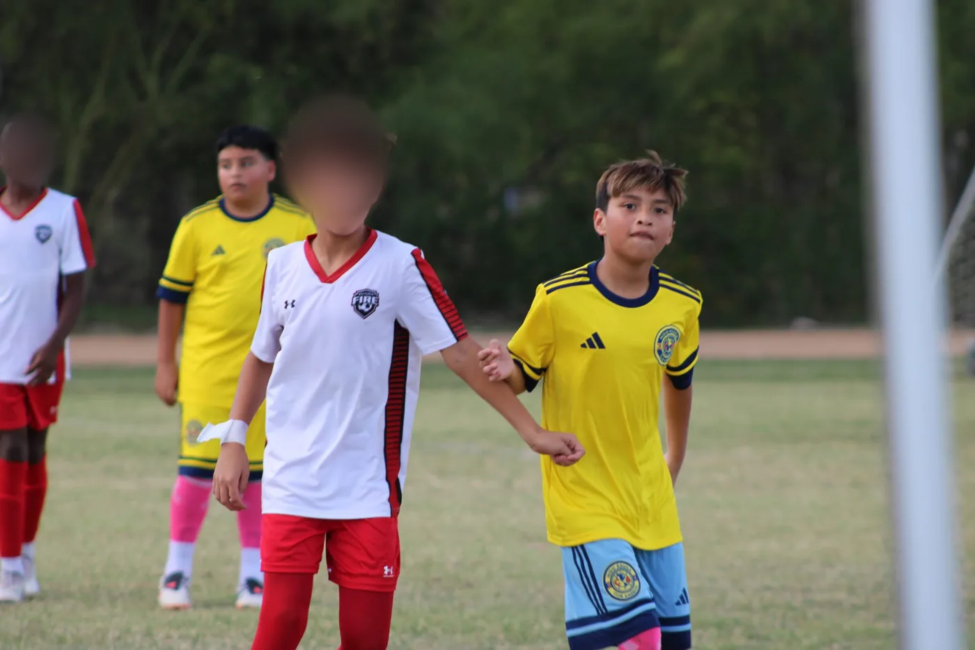 U12 player during a match